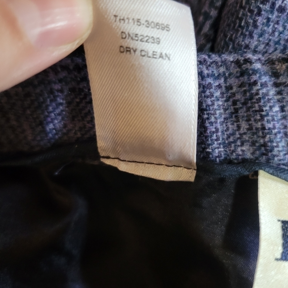 Pendleton size 14 wool blue plaid print trouser pants small stain - Picture 6 of 7